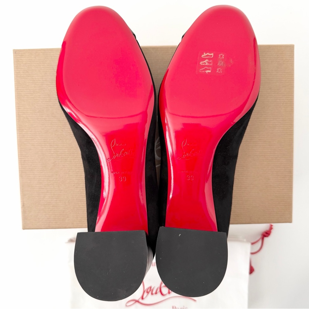 CHRISTIAN LOUBOUTIN | Miss Duvette 55 Black Suede Leather Pumps Red Sole EU 39 - Picture 11 of 14